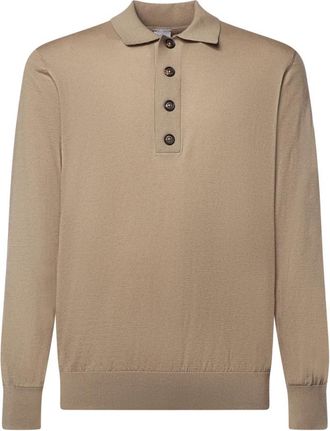 Eleventy Polo met lange mouwen - Heren - Polos - Bruin - L - Tops