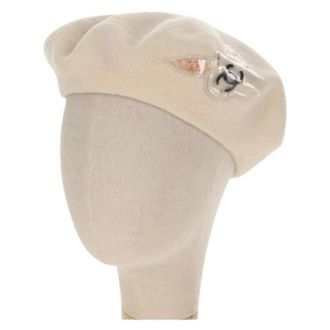 Chanel Pre-owned Accessories, female, Beige, Size: ONE SIZE Pre-owned Wool Hat