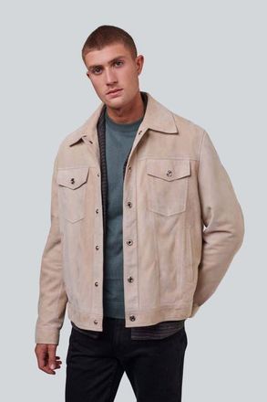 FURNIQ Enzo Suede Shirt Jacket in Beige at Nordstrom, Size Xx-Large Eu