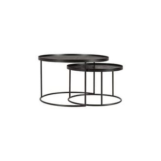 Ethnicraft Nested tables Table basse - Black - Stained plywood - Designer Dawn Sweitzer