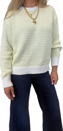 Pistola Denim Aura Relaxed Crew Neck Sweater Top In Limeade