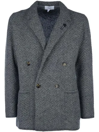 Lardini Gem&ecirc;leerde gebreide blazer - Grijs