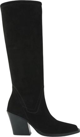 VIA VAI Gioia Falcon Hoge Laarzen - Dames - Cowboylaarzen - Zwart - 36 EU - Su&egrave;de - Schoenen