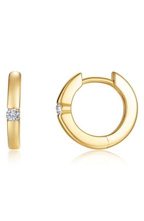 Lafonn Kate Simulated Diamond Huggie Hoop Earrings in Gold at Nordstrom