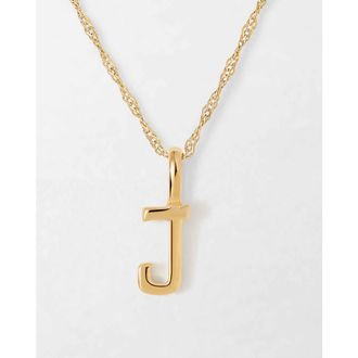Edge of Ember Solid Gold Initial Necklace in J at Nordstrom, Size 17