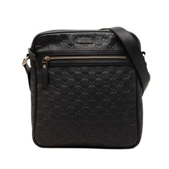 Gucci Pre-owned Cross Body Bags, female, Black, Size: ONE SIZE Pre-owned Leather Crossbody Bag