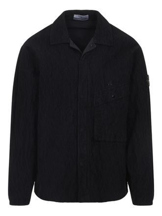 Stone Island corduroy patch-pocket shirt - Black