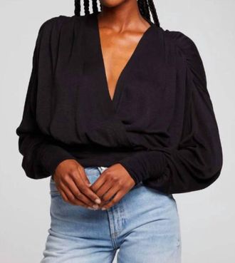 Chaser The City Blouse In Licorice