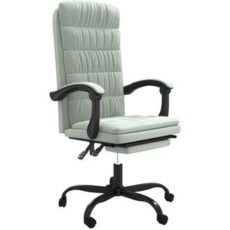 vidaXL Silla De Oficina Reclinable De Terciopelo Gris Claro Vidaxl