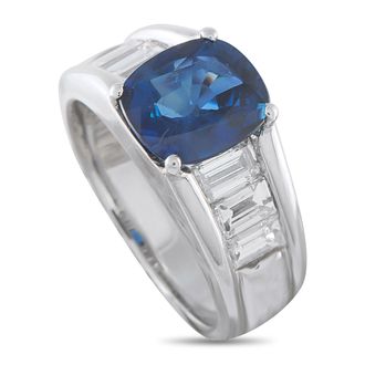 Luxury Bazaar Platinum 1.54ct Diamond and Sapphire Ring MF33-052126