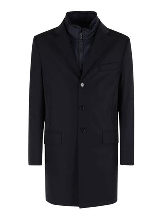 Fay Navy Blue Double-Breasted Coat