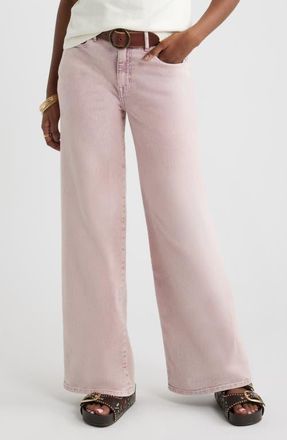 Treasure & Bond High Waist Wide Leg Jeans in Pink Over Dye at Nordstrom, Size 25