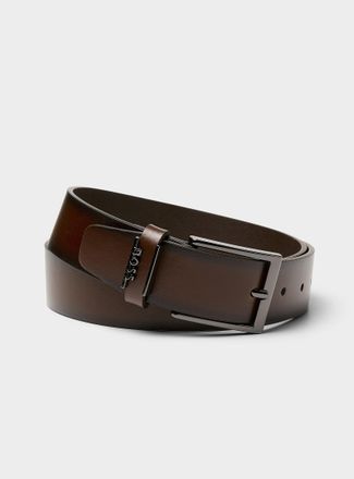 BOSS Mens Square-buckle brown belt