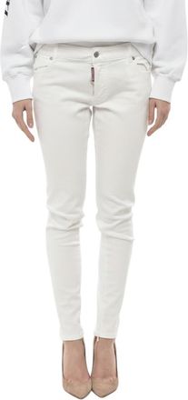Dsquared2 White Skinny Mid Rise Jeans
