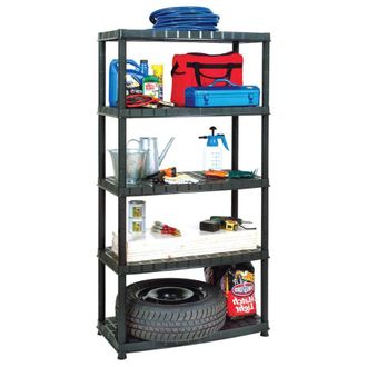 Berkfield Home Storage Shelf 5-Tier Black 91.5x45.7x185 cm Plastic