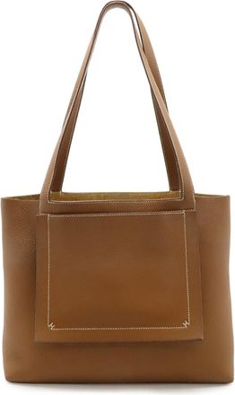 Herm&egrave;s Brown Taurillon Clemence Leather Shoulder Bag Tote Bag (Pre-Owned)