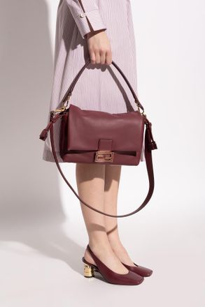 Fendi Shoulder Bag Mamma Baguette Medium, Womens, Burgundy