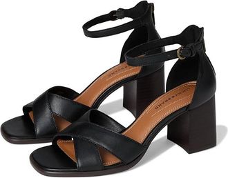 Lucky Brand Herrika Cross Band High Heel Sandal Womens Sandals Black : 9.5 M, Leather