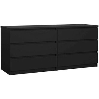 Dmora Dmora - Cassettiera Aci, Settimino multiuso, Com&ograve; camera da letto, Mobile con cassetti, 154x50 h70 cm, Nero