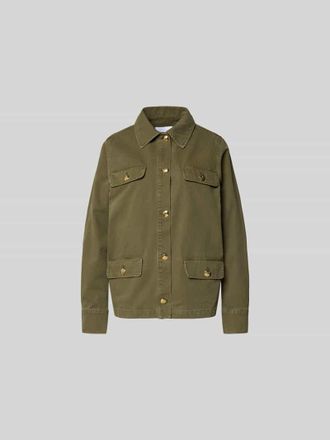 Anine Bing Regular Fit Jacke mit Umlegekragen in Khaki, Gr&ouml;&szlig;e L