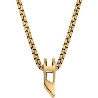 Diesel D Logo Ring Pendant Necklace in Gold at Nordstrom
