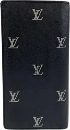 Louis Vuitton Pre-owned Wallets, male, Black, Size: ONE SIZE Pre-owned Portefeuille Brazza Leather Long Wallet