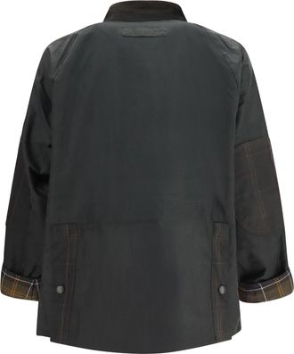 Barbour Mens Icons Patch Bedale Waxed Jacket Sage Cotton