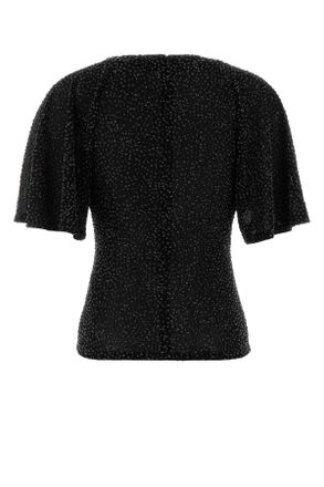 Paco Rabanne Embroidered Stretch Viscose Blend Sweater - Black