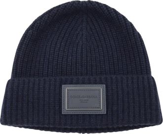 Dolce & Gabbana Gebreide muts - Heren - Hoeden - Blauw - ONE Size - Accessoires