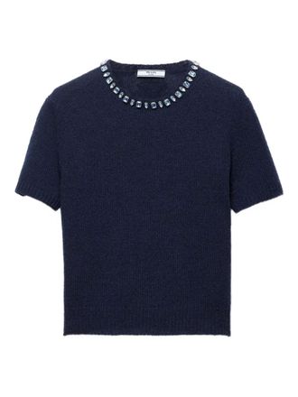 Prada jewel ribbed top - Blue