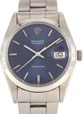 Rolex Pre-owned Oysterdate Stainless Steel Manual Wind (Model 6694) - Dames - Vintage Horloges - Blauw - ONE Size - Vintage