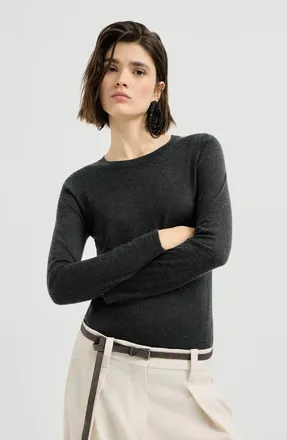 Brunello Cucinelli Cashmere and silk lightweight sweater in Anthracite at Nordstrom, Size Xxx-Large