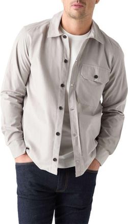 Robert Talbott Burton Pinwale Corduroy Shirt Jacket in Light Gray at Nordstrom, Size X-Large