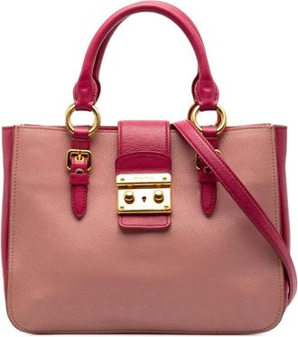 Miu Miu 2010-2025 Bicolor Goatskin Madras satchel - Pink