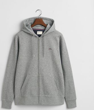 GANT Men Shield Zip Hoodie (XXXL) GREY MELANGE