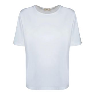 Herno T-Shirts, female, White, Size: L T-shirt with Side Slit