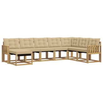 vidaXL Conjunto De Sof&aacute;s De Exterior Con Coj&iacute;n 8 Pcs Y Beige Vidaxl