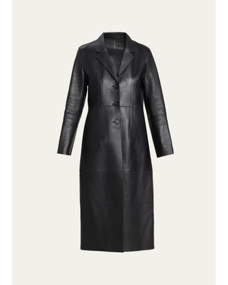 Toteme Leather Slim Long Coat