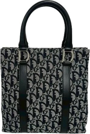Dior Pre-owned Trotter Canvas Leather Handbag - Dames - Vintage Shopper - Zwart - ONE Size - Leer - Vintage