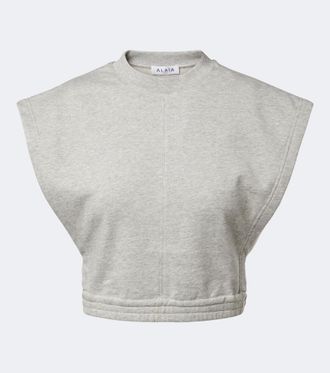 Alaia Ala&iuml;a Crop top en mezcla de algod&oacute;n