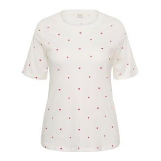 Kaffe Curve KClia T-shirt - Dames - Tops - Wit - Maat: XL