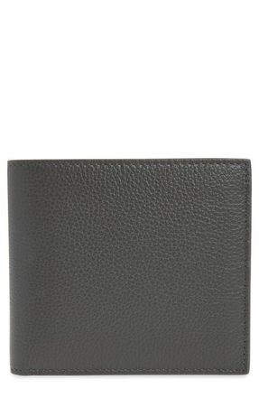 Thom Browne Pebbled Leather Bifold Wallet in Dark Grey at Nordstrom