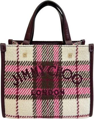 Jimmy Choo London Color Wool Leather Handbag (Pre-Owned)