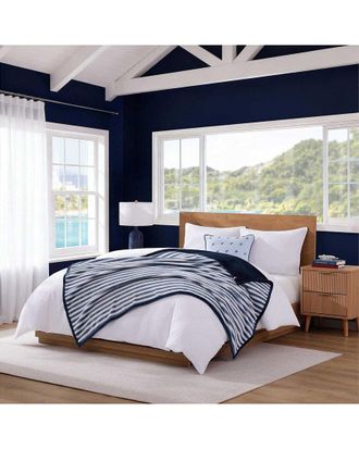 Tommy Hilfiger Laguna Beach Stripe Reversible Plush Throw