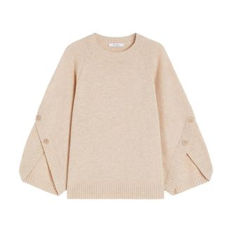 Max Mara Ampex Knit Jumper - female - Max Mara - Round-neck Knitwear - Beige - S - Knitwear