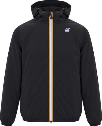 K-Way Warm Black Ripstop Nylon Jacket With Adjustable Hood