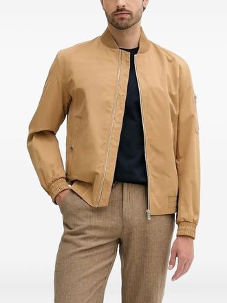 BOSS embroidered-logo bomber jacket - Brown