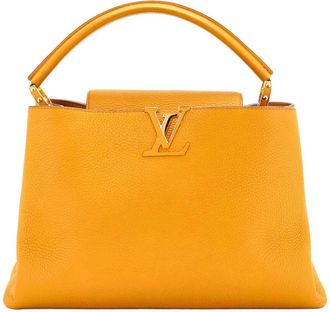 Louis Vuitton Yellow Leather Capucines Bag Mm (Authentic Pre-Loved)