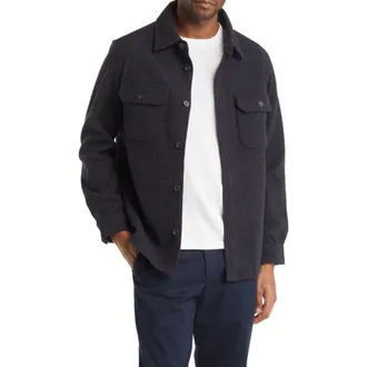 7 Diamonds Generation Brushed Flannel Button-Up Shirt Jacket in Navy at Nordstrom Rack, Size Xx-Large