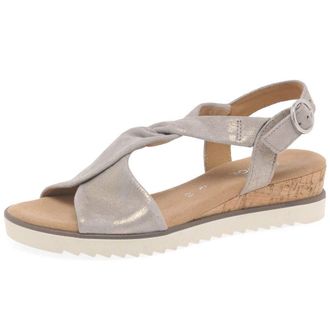 Gabor Rich Womens Sandals 3.5 UK Wide Muschel Metallic